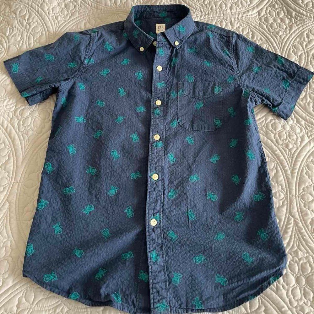 Casual Gap Slim Button-down Short Sleeve Shirts for Boys 10 Y